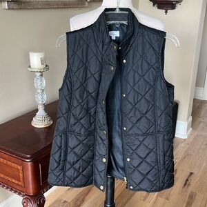 Black Quilted Vest Jacket Kim Rogers Puffer Womens Small